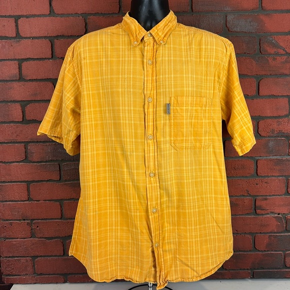 Woolrich Plaid Men's Short Sleeve Large Button‎ Down Shirt Preppy Classic - Picture 1 of 7
